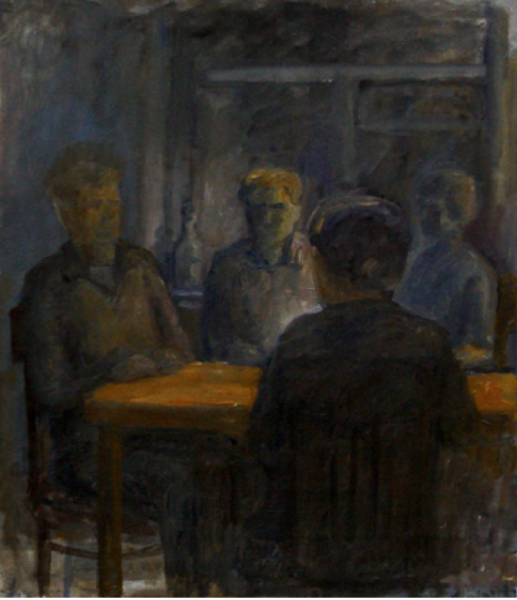 "Conversation at table"