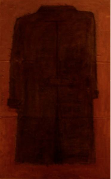 Overcoat on a red background