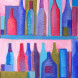 Bottles on a pink background