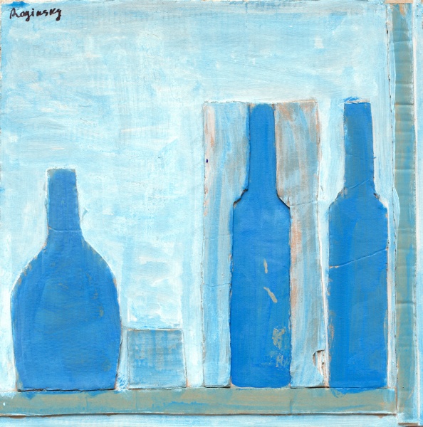 Three Blue Bottles