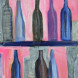 Bottles on pink background