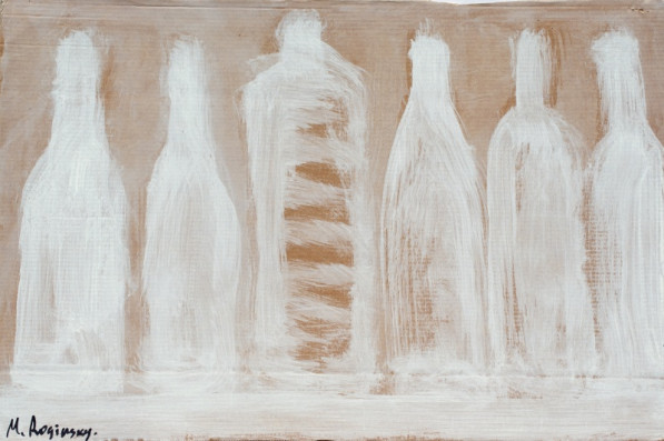 White bottles on a beige background