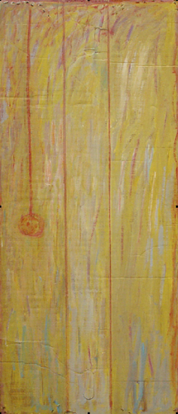 Yellow-red wall with socket