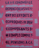 " La vie conjugale depend exclusivement des efforts reciproques de deux composants du couple comme tel. Pensons a ca "