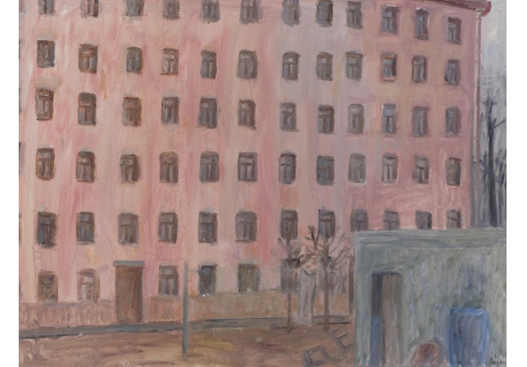 Розовый дом. 1998. Холст, масло, 97×130