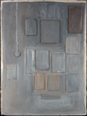 Grey wall with socket and panelling