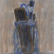 Blue jar with brushes