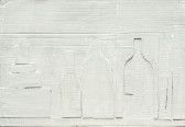 White bottles on white background