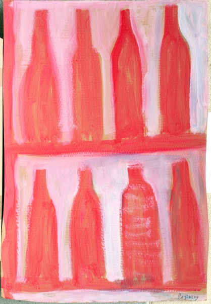 Красные бутылки