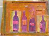 Lilac bottles with rose-colored labels