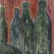 Bottles on a red background